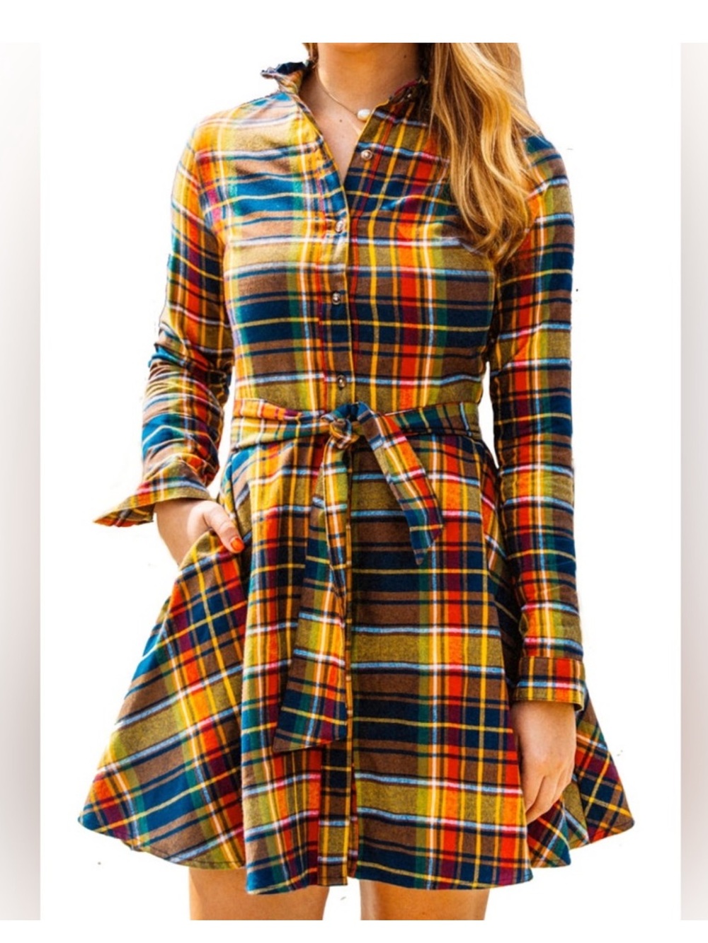 NWT Kiel James Patrick Woodstock Country Store Cozy Cabin Flannel Dress Size XS